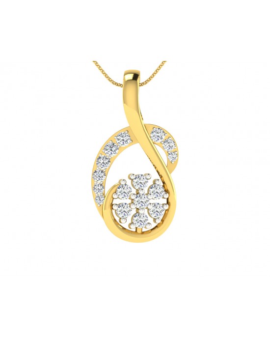 Leba diamond Pendant In gold