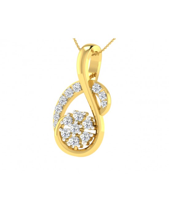 Leba diamond Pendant In gold