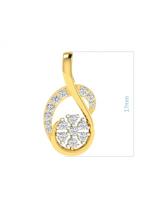 Leba diamond Pendant In gold