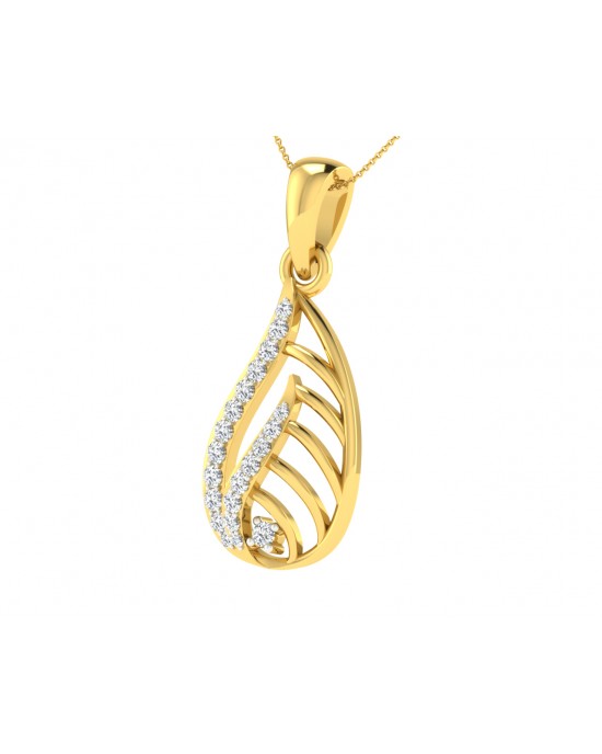 Leza Diamond Pendant in Gold