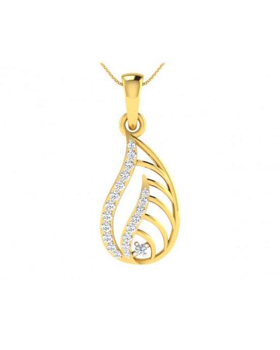 Leza Diamond Pendant in Gold