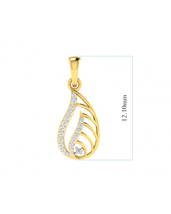 Leza Diamond Pendant in Gold