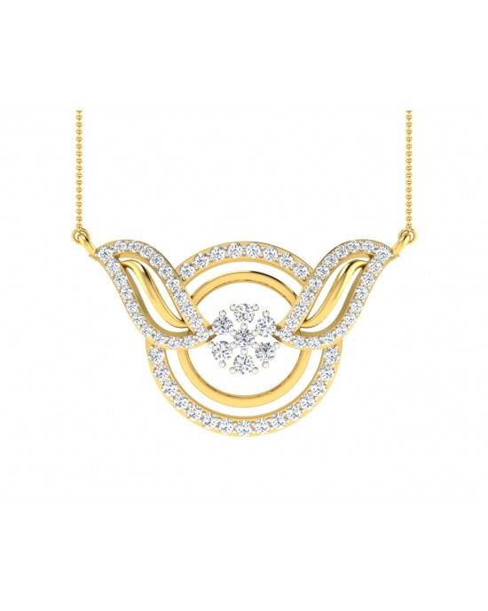 Jena Diamond Pendant with Gold Chain