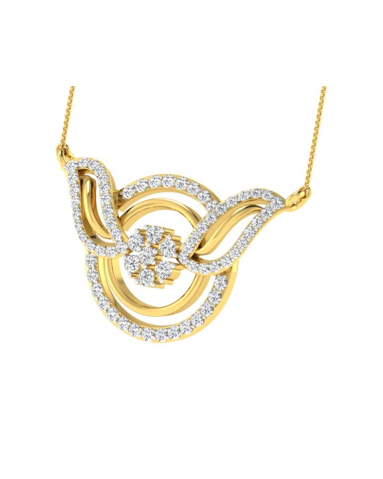 Jena Diamond Pendant with Gold Chain