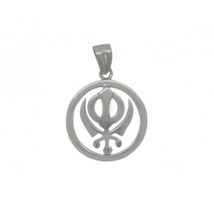 Khanda Pendant In Silver