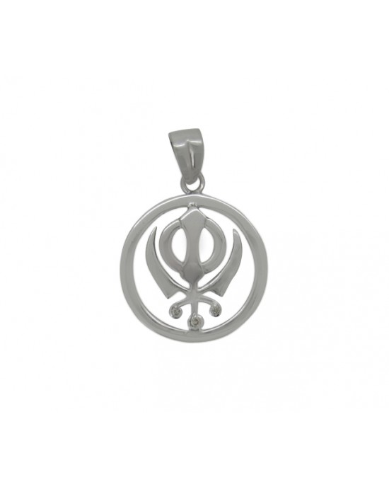 Khanda Pendant In Silver