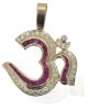 Om Pendant with Rubies in Gold