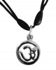 Om Pendant in silver with diamond