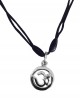 Om Pendant in silver with diamond