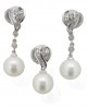 Pearl Diamond Pendant Set