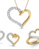 Amia diamond heart Pendant Set