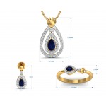 Anchita Sapphire Diamond Pendant Set