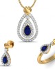 Anchita Sapphire Diamond Pendant Set