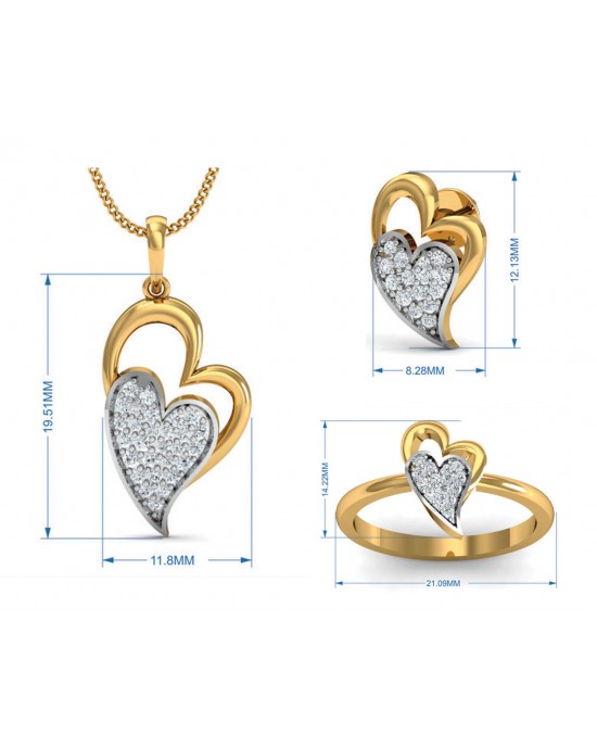 Carys Heart Pendant Set