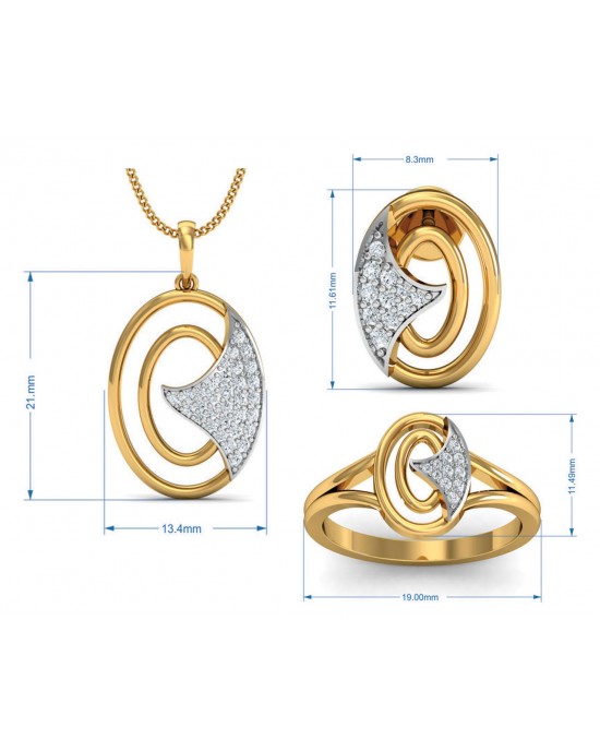Aarya Diamond Pendant Set