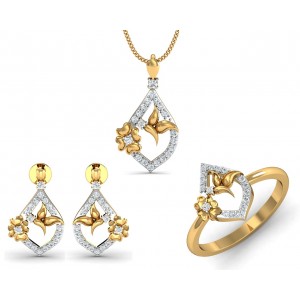 Nitya Delicate Diamond Pendant Set