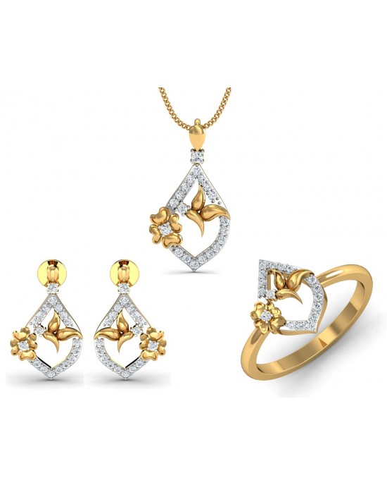 Nitya Delicate Diamond Pendant Set