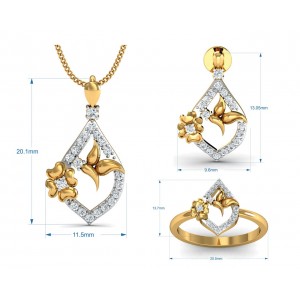 Nitya Delicate Diamond Pendant Set