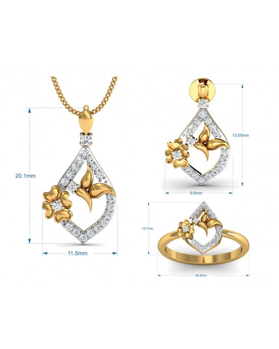 Nitya Delicate Diamond Pendant Set