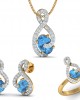 Adina Blue Topaz & Diamond Pendant Set