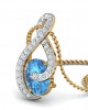 Adina Blue Topaz & Diamond Pendant Set