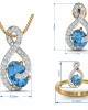 Adina Blue Topaz & Diamond Pendant Set