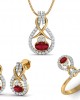 Lara Ruby Diamond Pendant Set in Gold