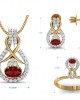 Lara Ruby Diamond Pendant Set in Gold