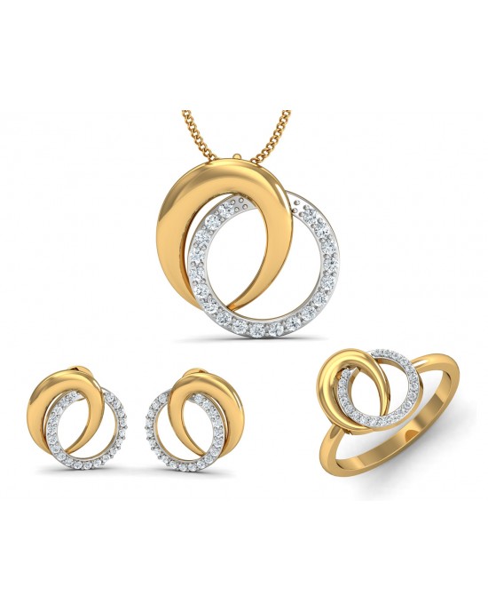 Aheli Diamond Pendant Set