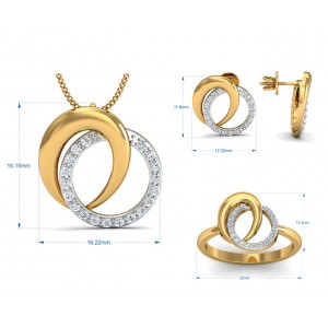 Aheli Diamond Pendant Set