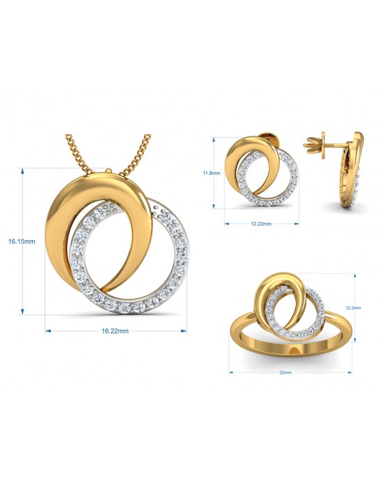 Aheli Diamond Pendant Set