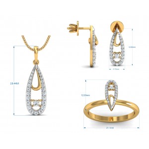 Aanshi Diamond Pendant Set