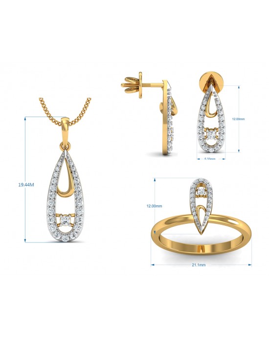 Aanshi Diamond Pendant Set