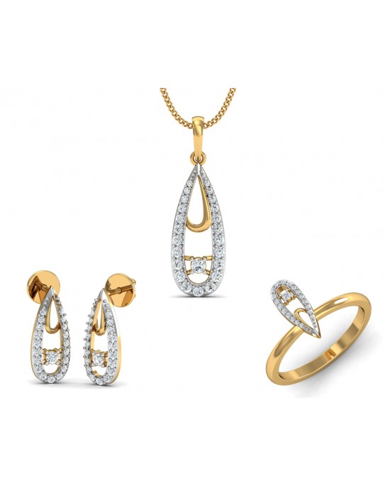 Aanshi Diamond Pendant Set