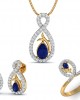 Tarini Blue Sapphire & Diamond Pendant Set