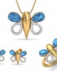 Asmara Blue Topaz & Diamond Pendant set