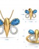 Asmara Blue Topaz & Diamond Pendant set