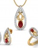 Ishani Ruby & Diamond Pendant Set