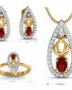 Ishani Ruby & Diamond Pendant Set