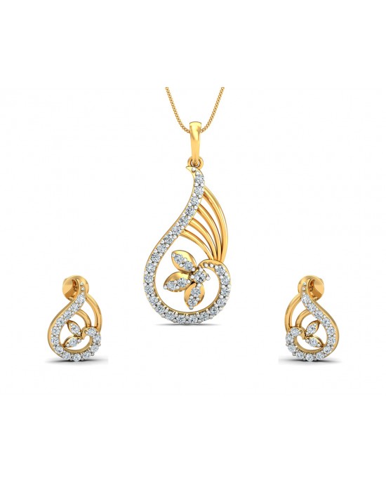 Charvi Designer Diamond Pendant Set