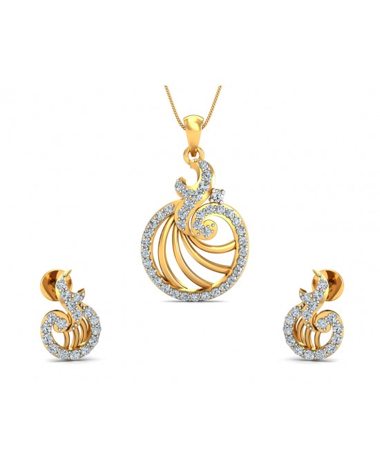 Aini Diamond Earring & Pendant Set