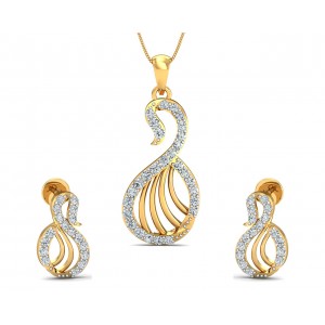 Swan Diamond Pendant Set