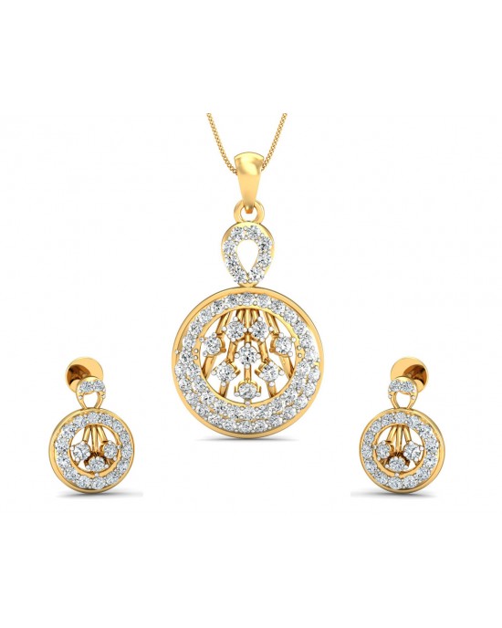 Dea Brilliant Cut Diamond Earring Pendant Set