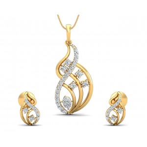 Deena Brilliant Cut Diamond Earring Pendant Set