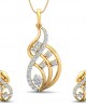 Deena Brilliant Cut Diamond Earring Pendant Set