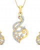 Gini Round Brilliant Cut Diamond Pendant Set