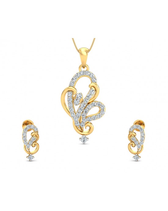 Gina Diamond Earrings & Pendant Set