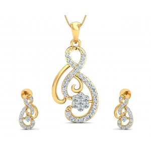 Deiva Round Brillant Diamond Pendant Set