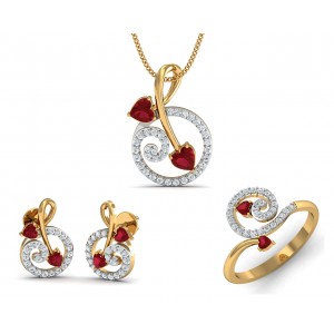 Rida Ruby & Diamond Pendant Set