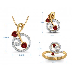 Rida Ruby & Diamond Pendant Set